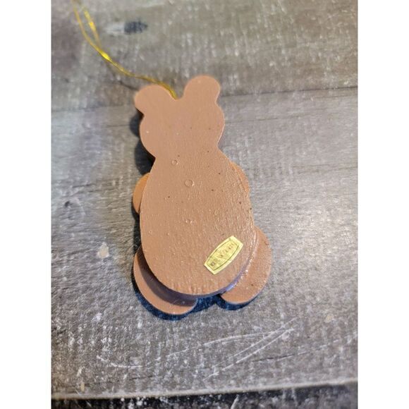 Wooden teddy bear pine tree ornament Xmas decor - Picture 3 of 4